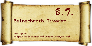 Beinschroth Tivadar névjegykártya